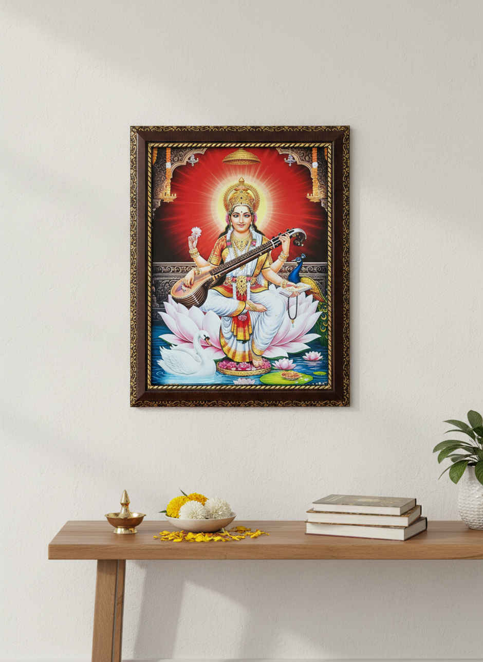 Goddess Saraswati Photo Frame | Mangal Bhawan
