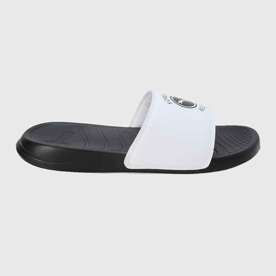 Puma Men's Xerxes Slides | Black and White - UK 6