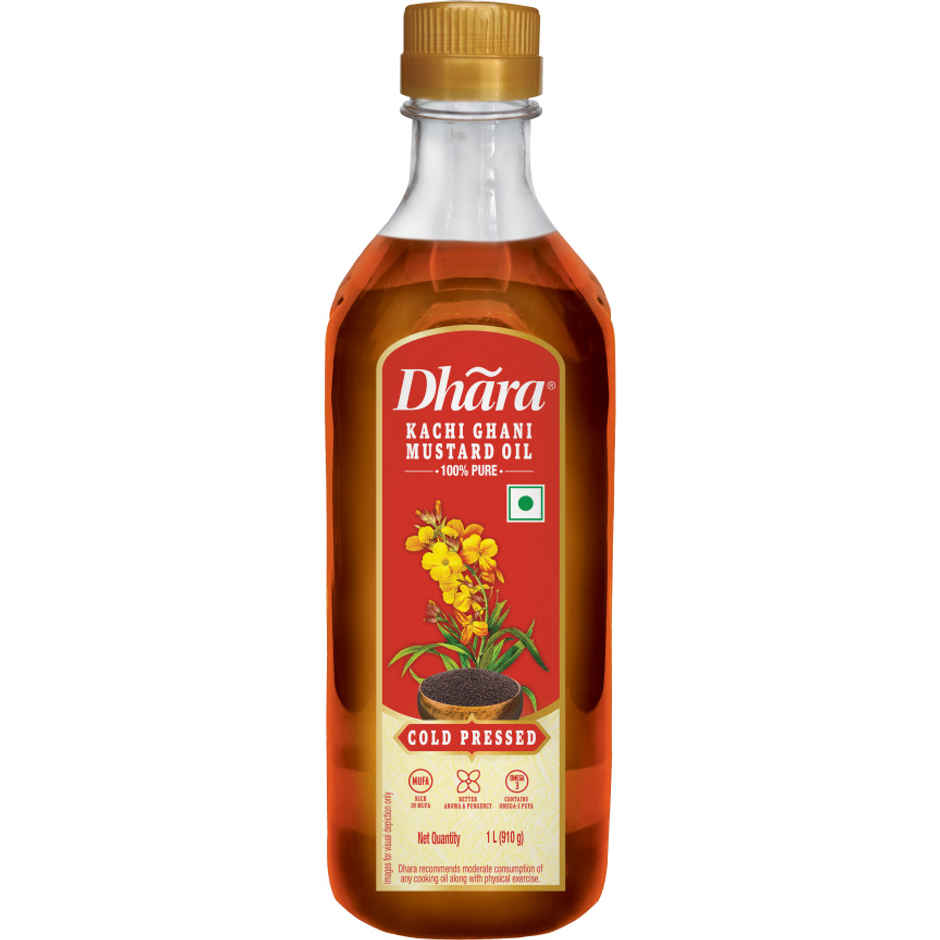 Dhara Kachi Ghani Mustard (Sarson) Cold Pressed Oil