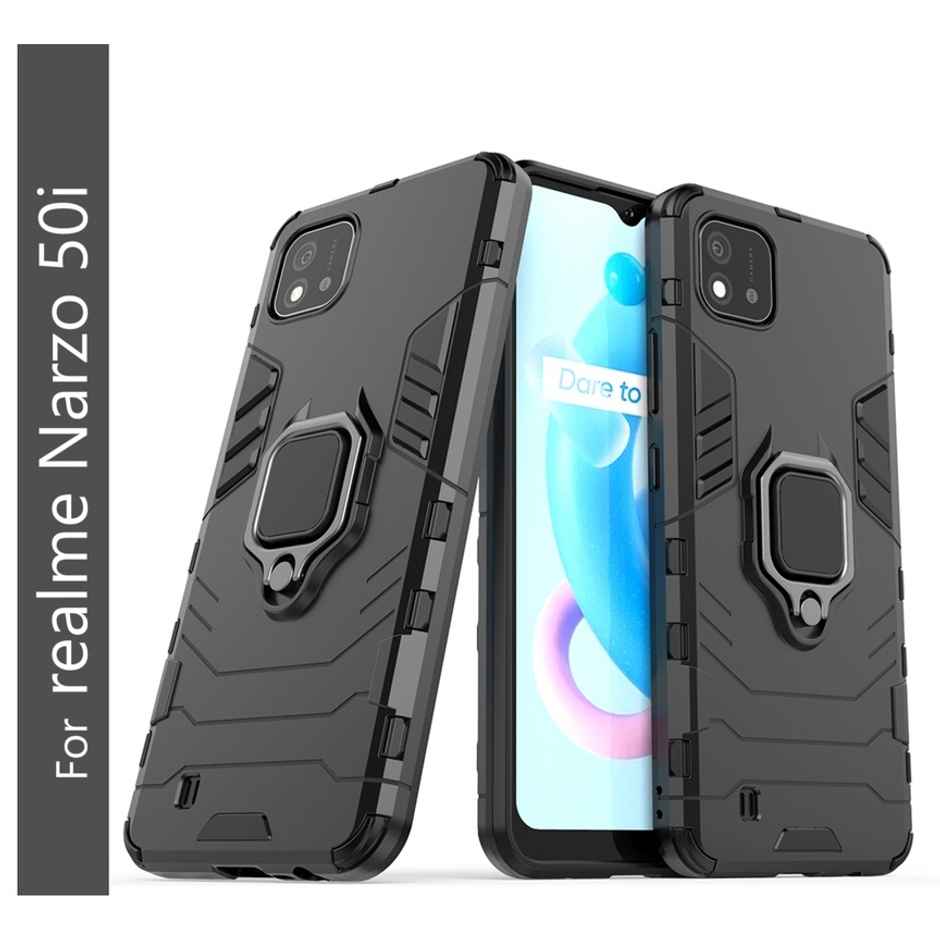 Kwine Case Realme Narzo 50I Back Cover - Ring Holder Stand Case
