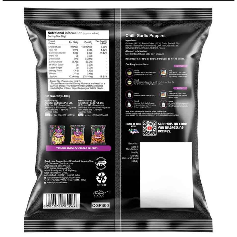 Hyfun Chilli Garlic Potato Poppers | Spicy & Crispy