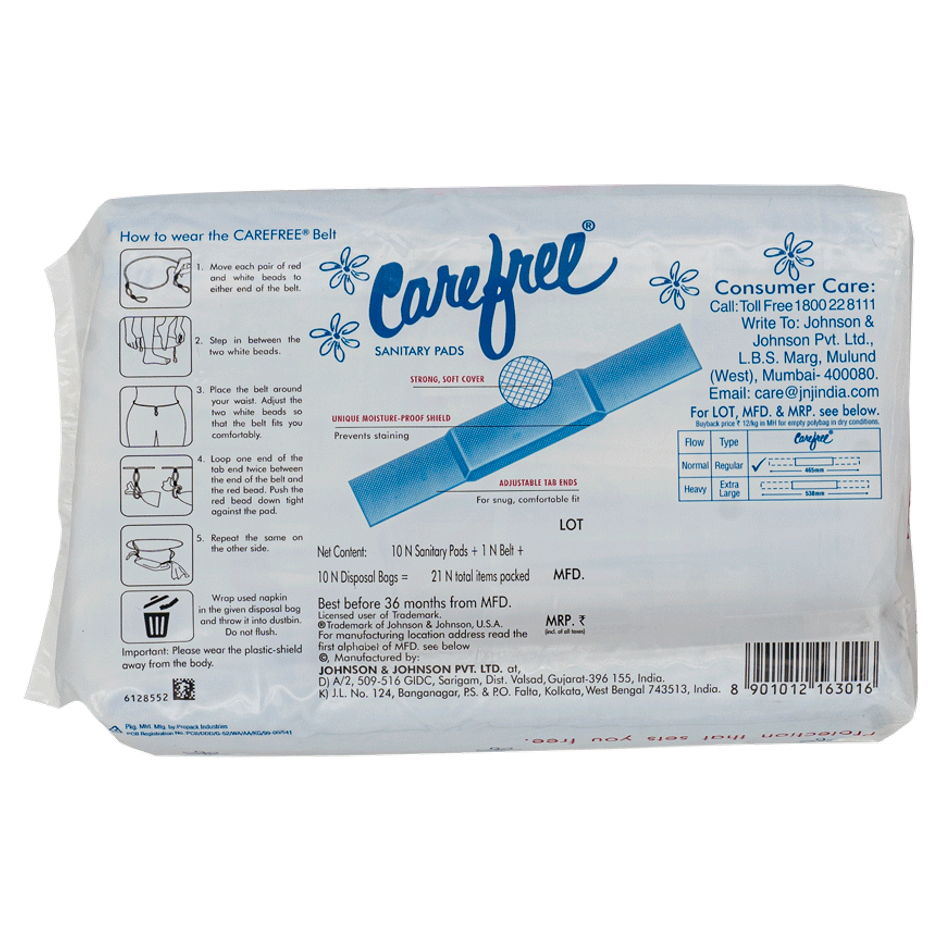 Carefree Regular Sanitary Pads | Regular | 10 pcs