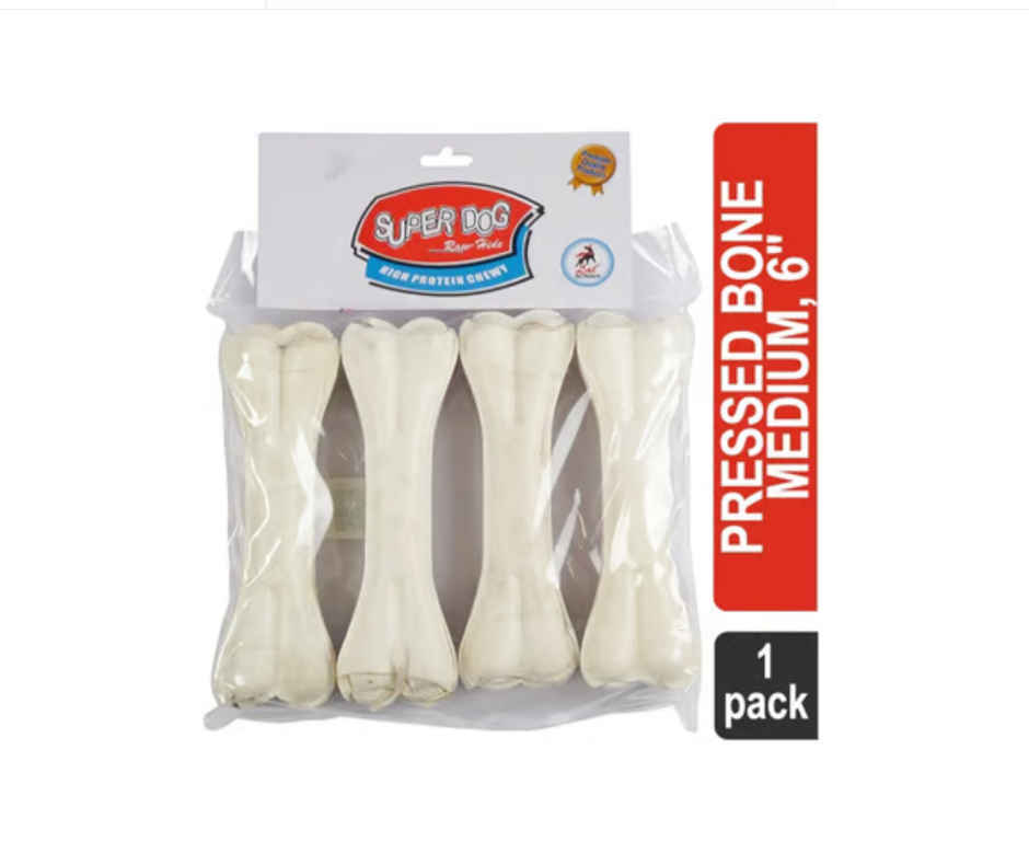 Super Dog Pressed Bone (Medium, 6")