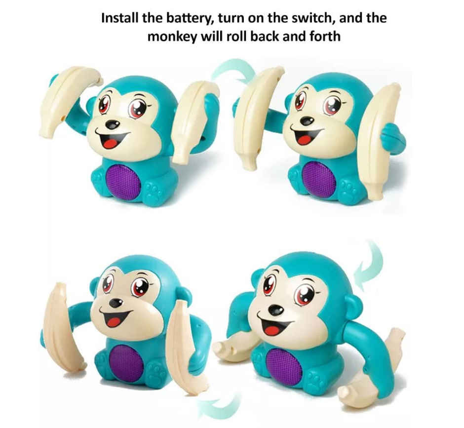 Wembley Dancing Monkey Musical Toy For Kids Tumble Toy With Voice Control Musical Light And Sound