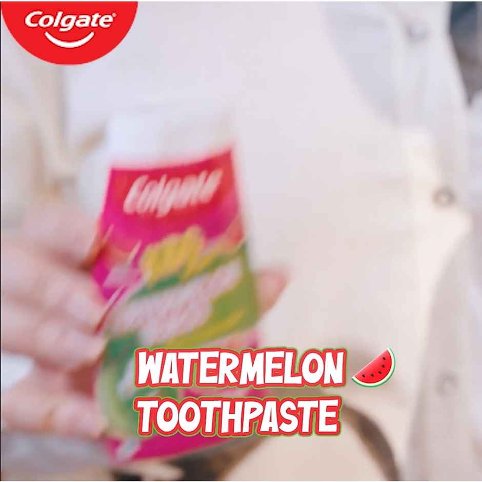 Colgate Kids Toothpaste, Fun Squeezy Bottle, Watermelon Flavor, Safe, Paraben-Free, Age 2-6yr