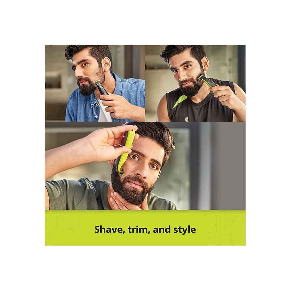 Philips Oneblade Hybrid Trimmer and Shaver with 3 Trimming Combs|QP2525/10