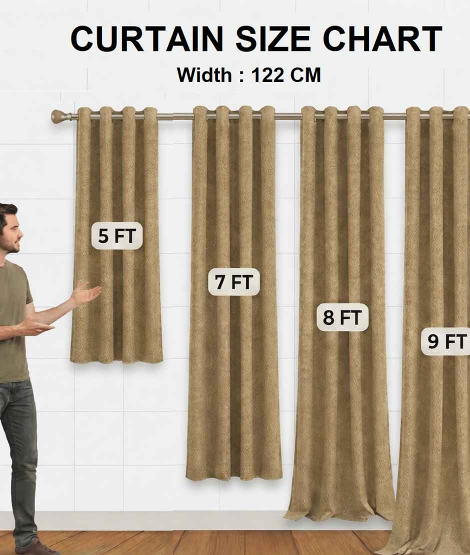 BAY6 Microfiber Cotton Door Curtains | Set of 2 | 8x4 ft | Black