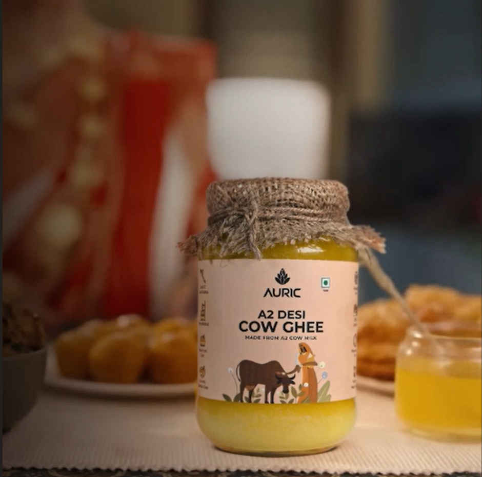Auric A2 Bilona Desi Cow Ghee Glass Jar | Lab Certified | Vedic Bilona Method