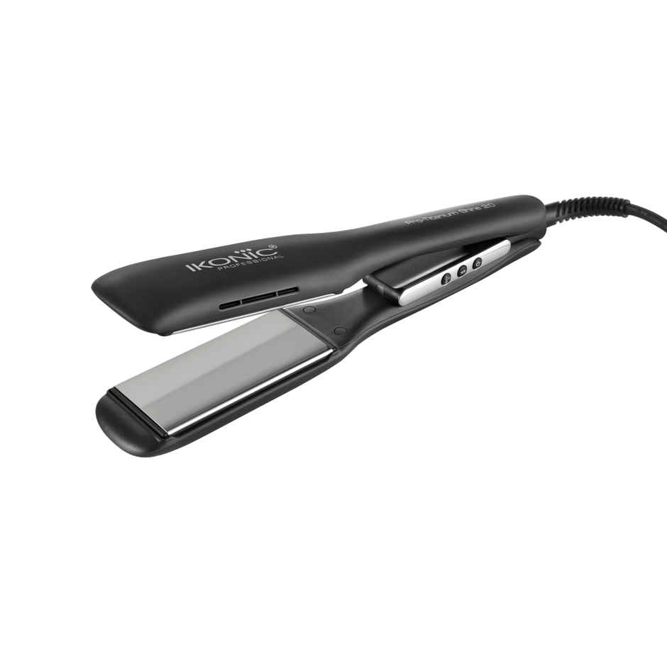 Ikonic Pro Titanium Shine Hair Straightener Black, AI Technology, Titanium Plates, Instant Heat up