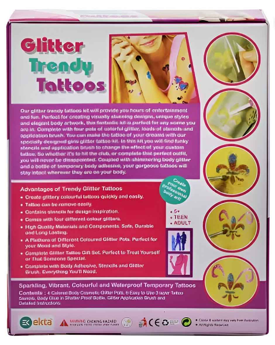 Ekta Create Your Glitter Trendy Tattoos, Professional Body Art & Craft Toy Kit For Girls