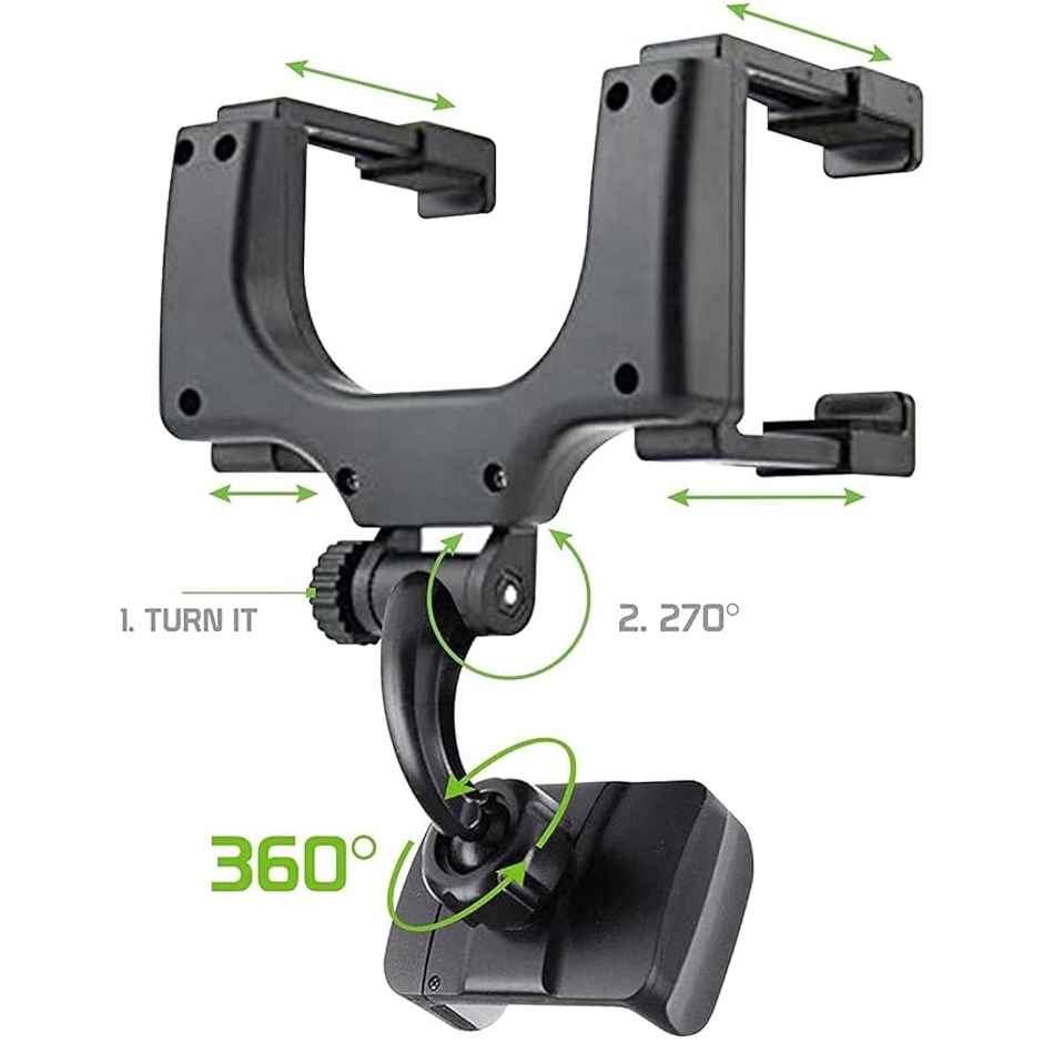 Sounce Car Rearview Mirror Holder Phone Bracket Car Dashboard | Cell Phone Holder Stand | Rubber, Black