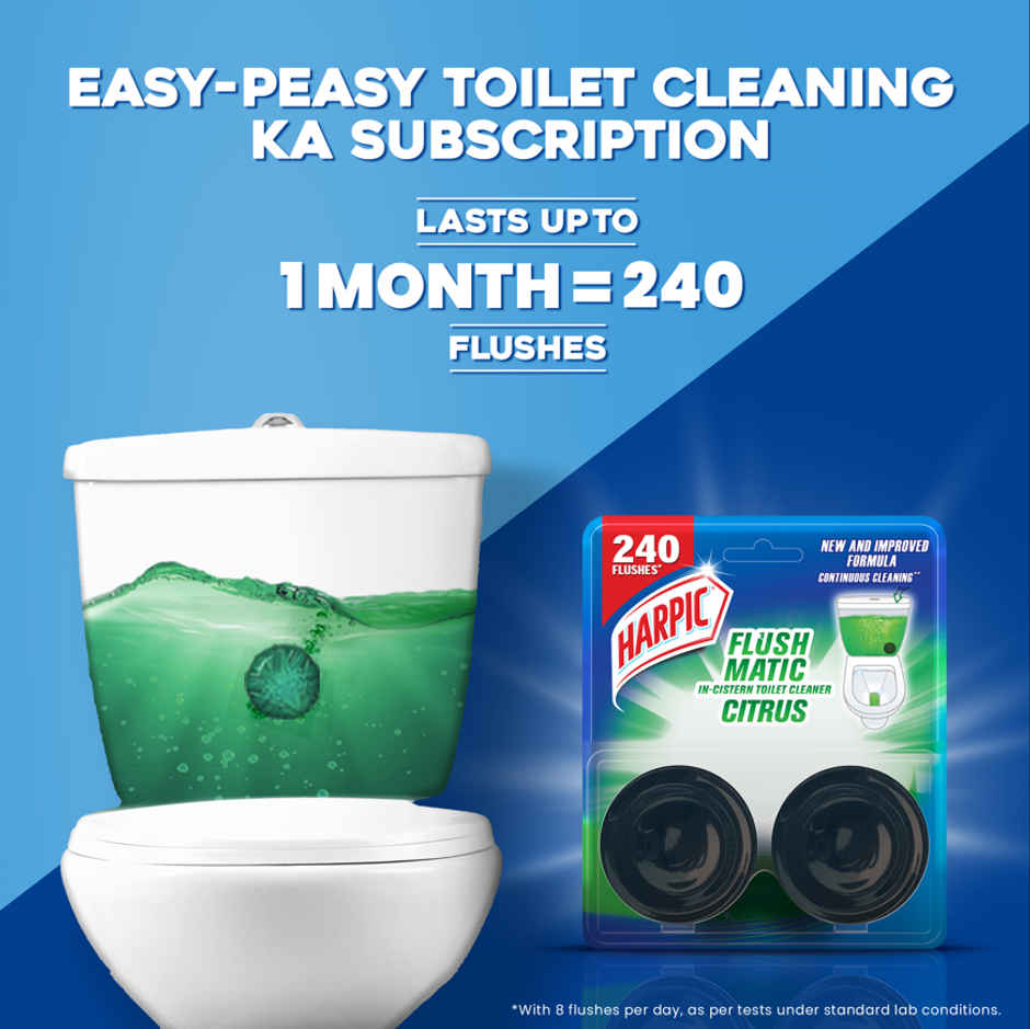 Harpic Flushmatic Citrus Toilet Cleaner Blocks