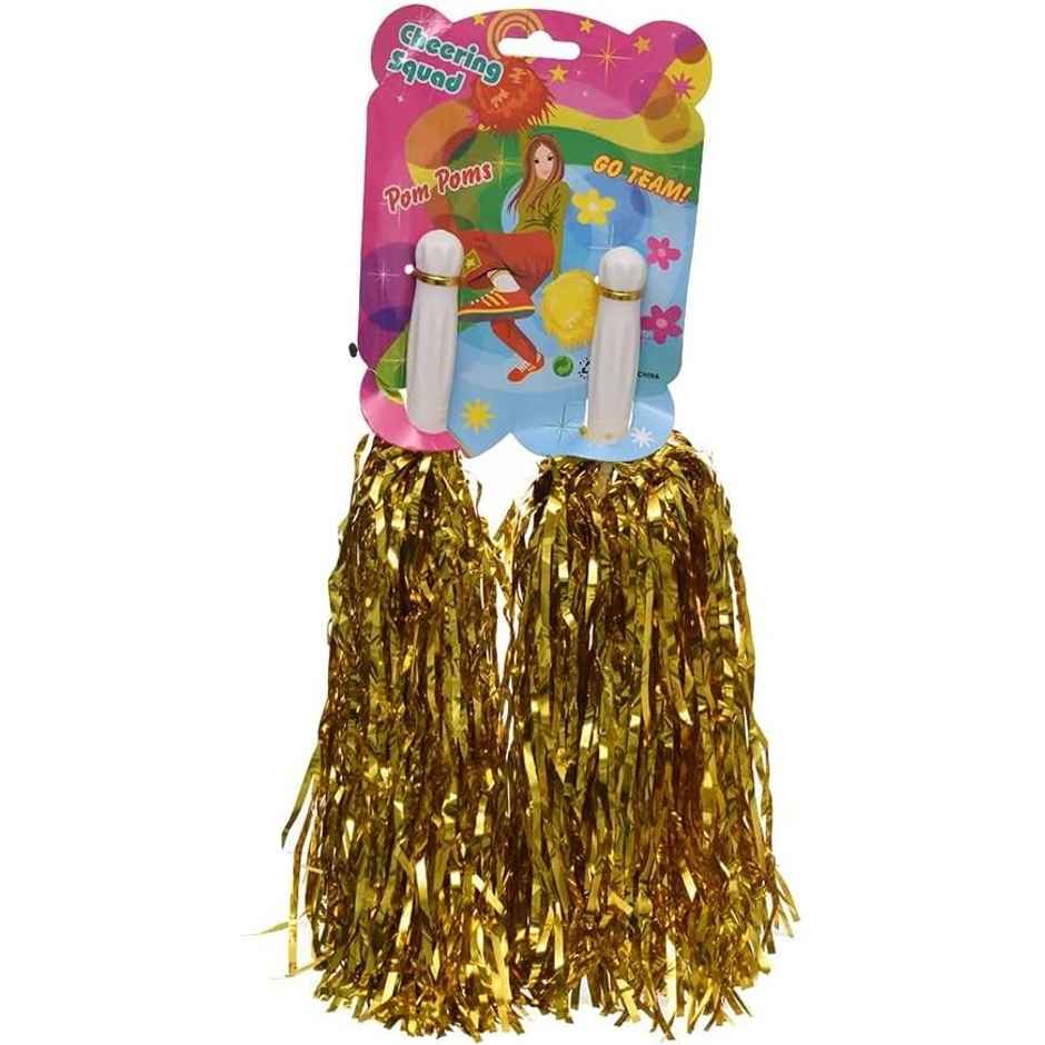 Foil Cheerleading Pom Poms For Party And Birthday | Multicolour | Chrome
