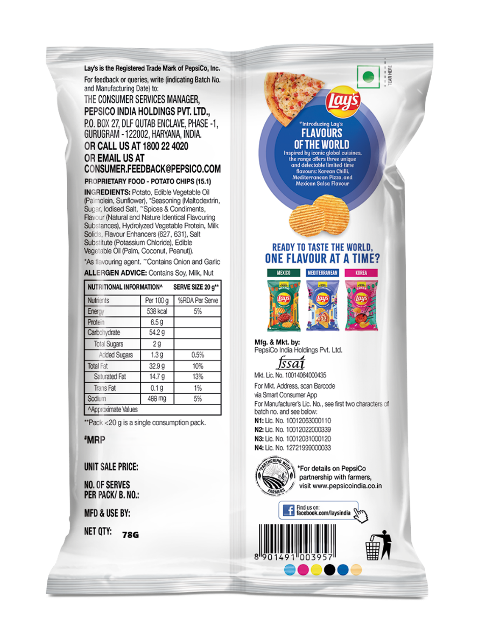 Lay's Mediterranean Pizza Flavour | Crunchy Potato Chips