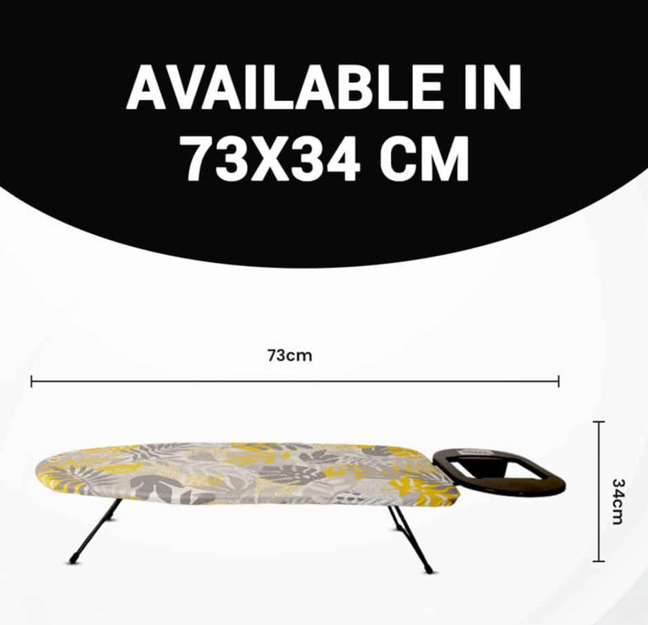 Peng Essentials Zurich Tabletop Ironing Board With Iron Rest- Floral, 73x34 Cm Surface - Wall Mount