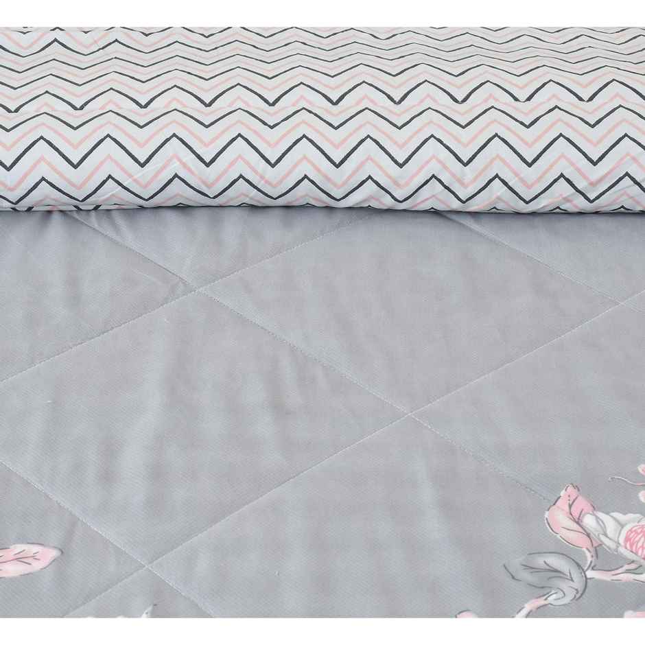 Florida King-Size Printed AC Comforter With 1 Bedsheet & 2 Pillow Cover Set - Pink