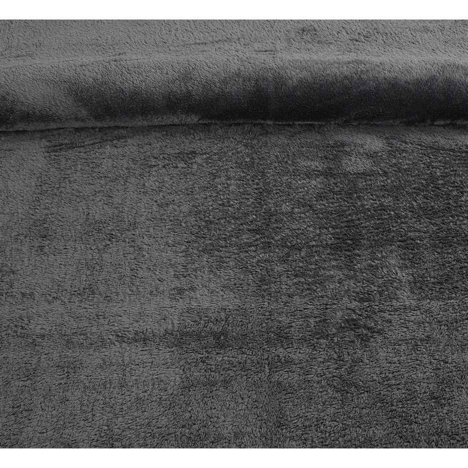 Florida Flannel Blanket for All Season Warm and Super Soft for Double Bed 300 GSM Charcoal