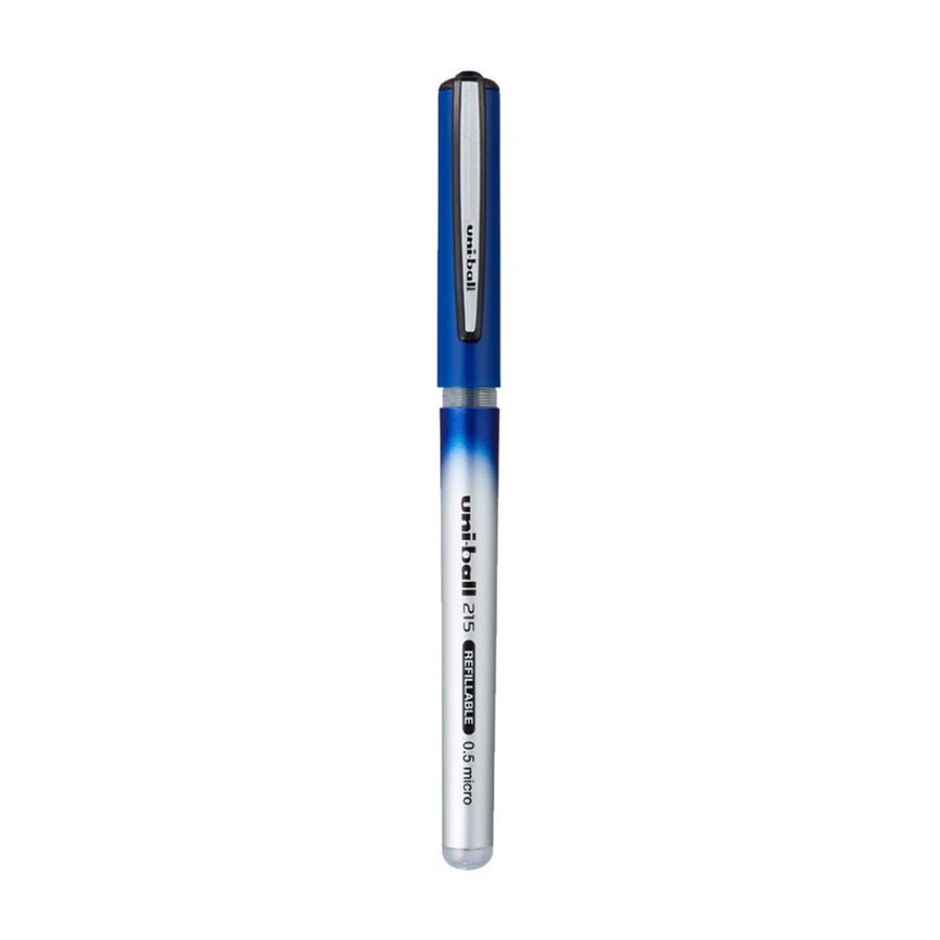 Uniball Ub-215 Micro Roller Fine Point Pen (0.5Mm Blue Ink 2 Pcs Blister)