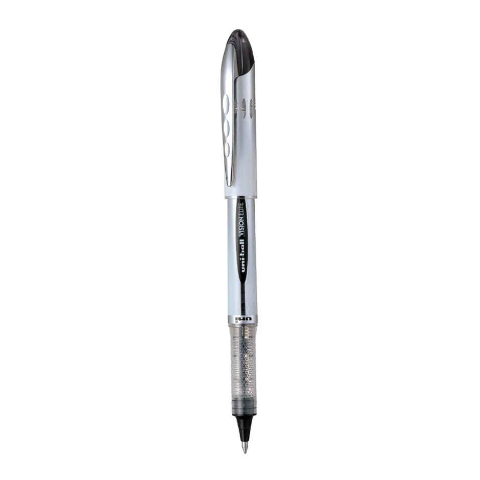 Uniball UB-200 Vision Elite Roller Pens, 0.8 mm Tip, Black Ink