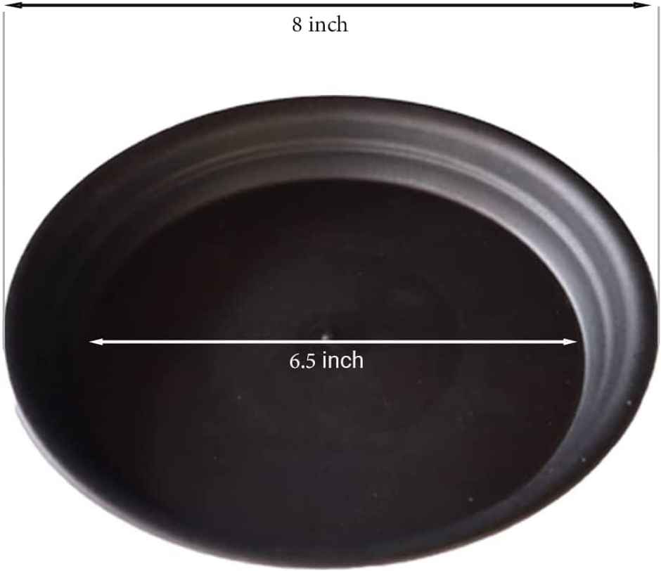 TrustBasket UV Treated Round Tray for 10 Inch Pot | Durable Plastic Pot Saucer - Black