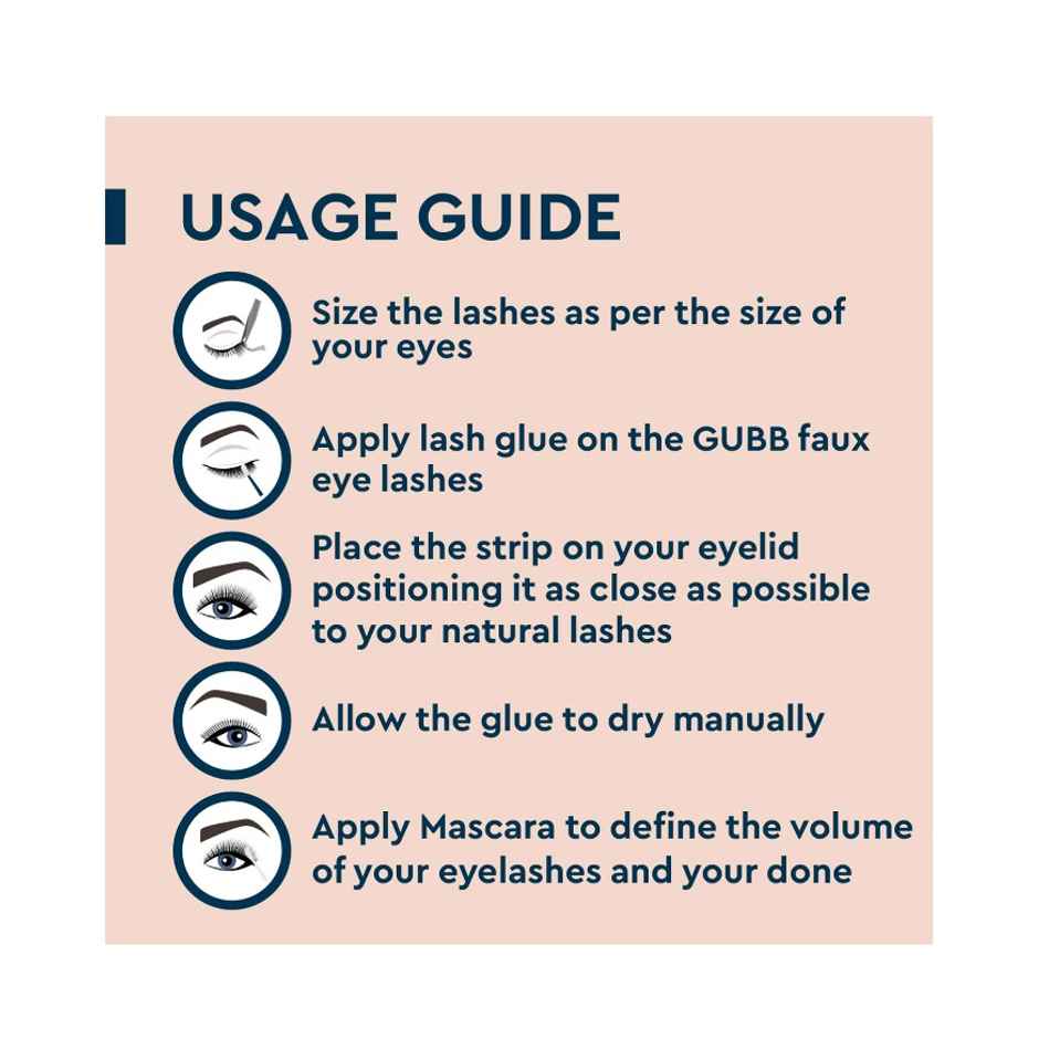 Gubb Eyelash Curler Rose Gold Color + Gubb Eye Lash Glue + Gubb Eye Lash Classic (Without Glue)