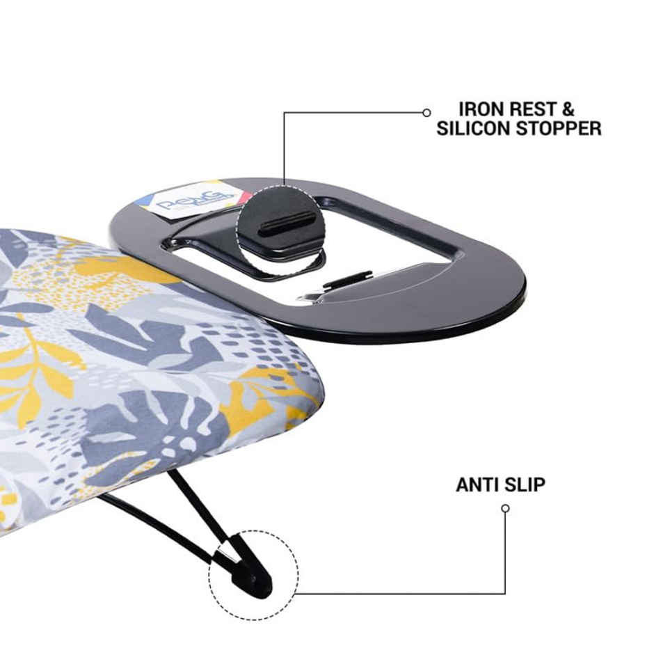 Peng Essentials Zurich Tabletop Ironing Board With Iron Rest- Floral, 73x34 Cm Surface - Wall Mount