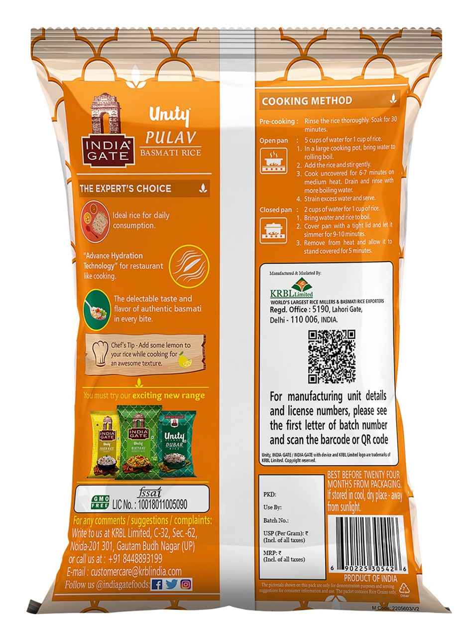 India Gate Unity Pulav Basmati Rice - Buy at ₹113 Online | Instant ...