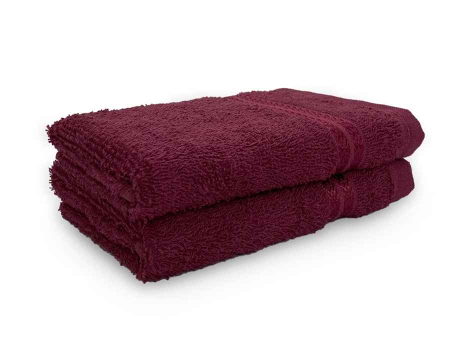 Welspun 100% Cotton Anti Bacterial Dark Red Hand Towel For Men And Women Pack Of 2