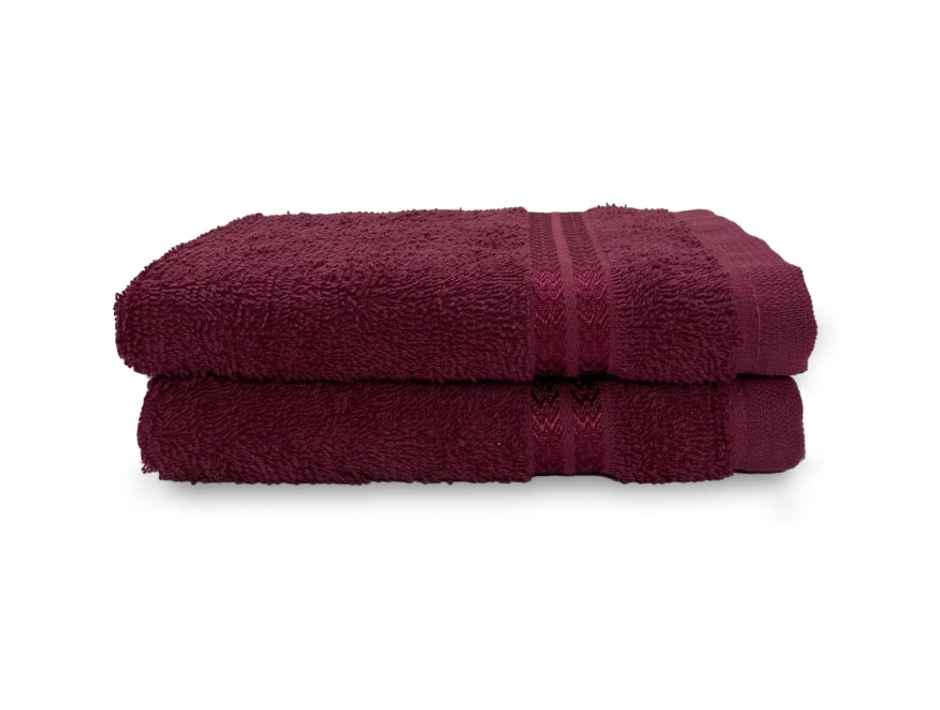 Welspun 100% Cotton Anti Bacterial Dark Red Hand Towel For Men And Women Pack Of 2