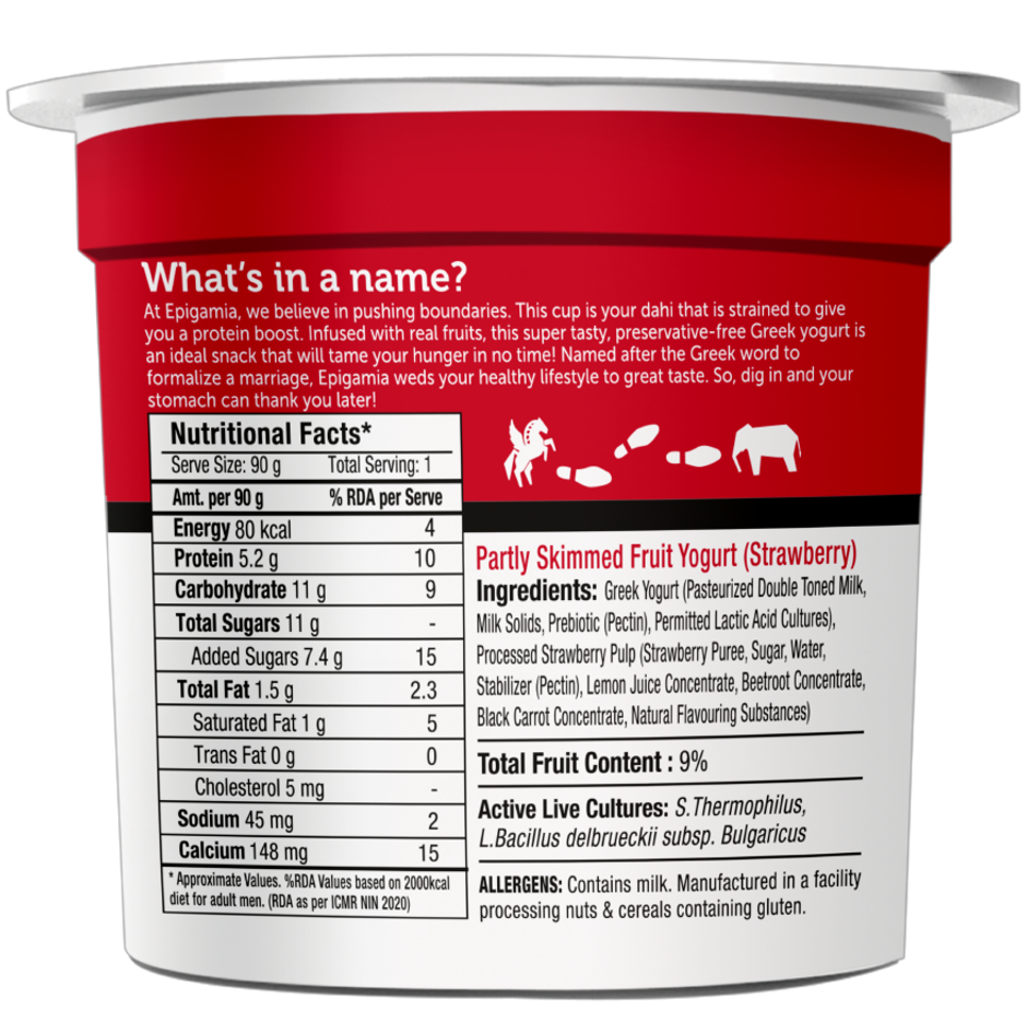 Epigamia Greek Yogurt- Strawberry Combo