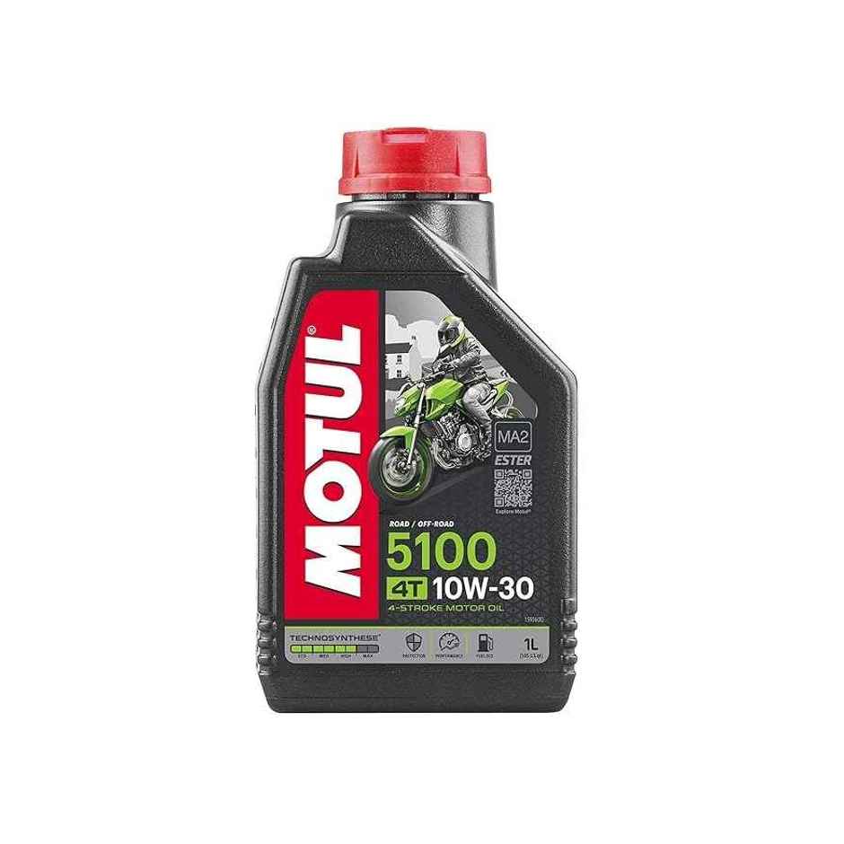 Motul 5100 4T Hybrid 10W-30 API SM Technosynthese Semi Synthetic Engine Oil for Bikes | 1L