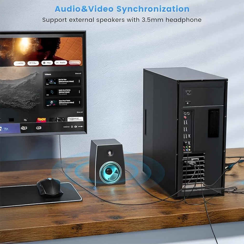 Sounce VGA to HDMI Converter with Audio,(PC VGA Source Output to TV/Monitor with HDMI Connector), Active Male VGA in Female HDMI 1080p Video Dongle adaptador for Computer,Laptop,Projector