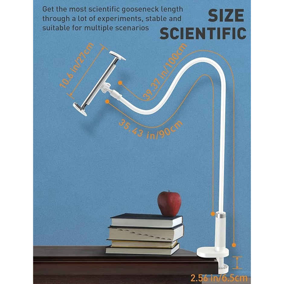 Sounce 360 Adjustable Mobile Phone Holder | Flexible Gooseneck Stand for Desk-Office & Home | White