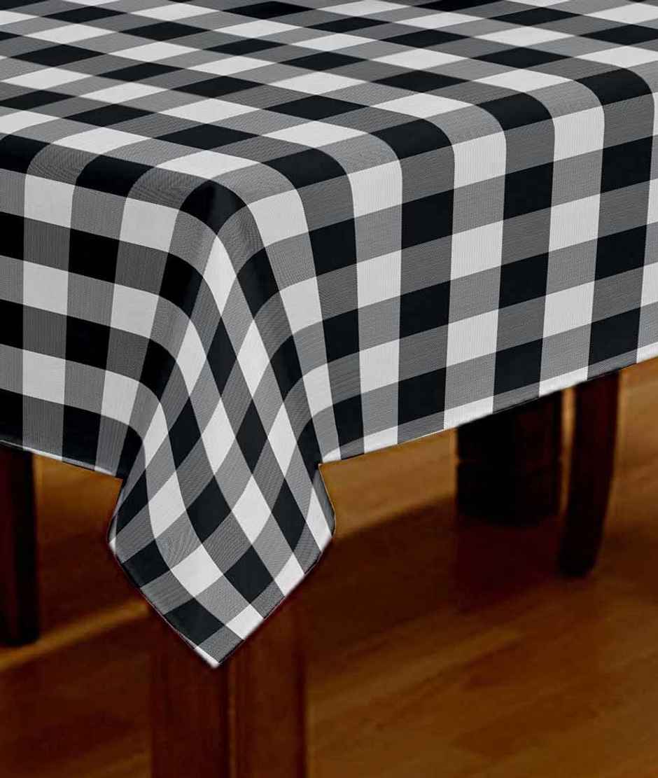 Lushomes Table Cover - Buffalo Checks Black | Side Table Cover | 40 x 40 inch