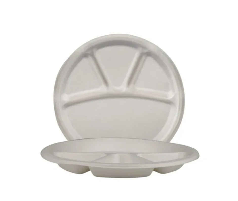 Disposable Bagasse Paper Plates | 4 Compartment | Tempware