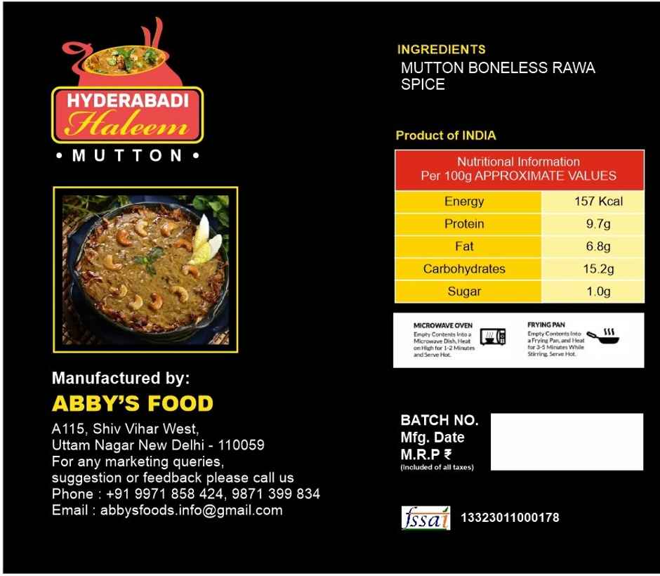 Abbys Foods Mutton Haleem