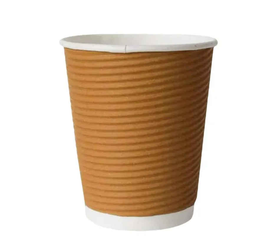 Disposable Rippled Paper Glass | 250 ml | Pack of 15 | Tempware