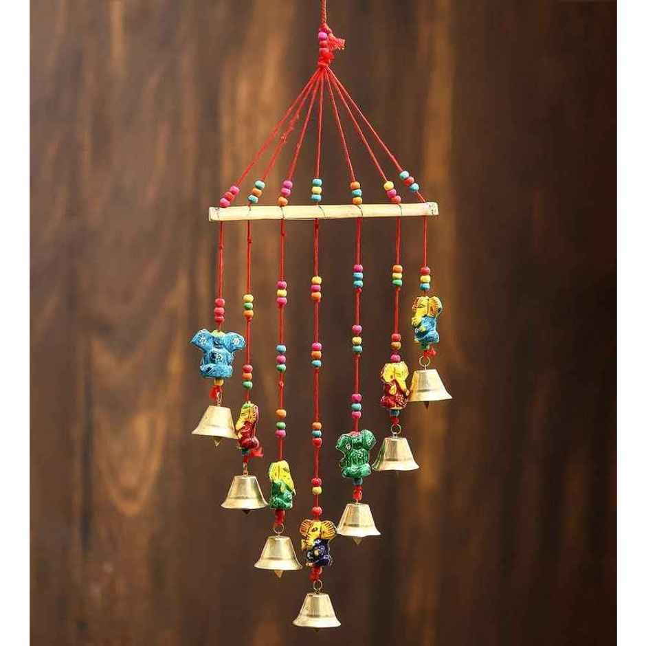 Casacraft Pepperfry Lord Ganesha Metal Unique Decorative Multicolor Positive Energy Hanging Bell