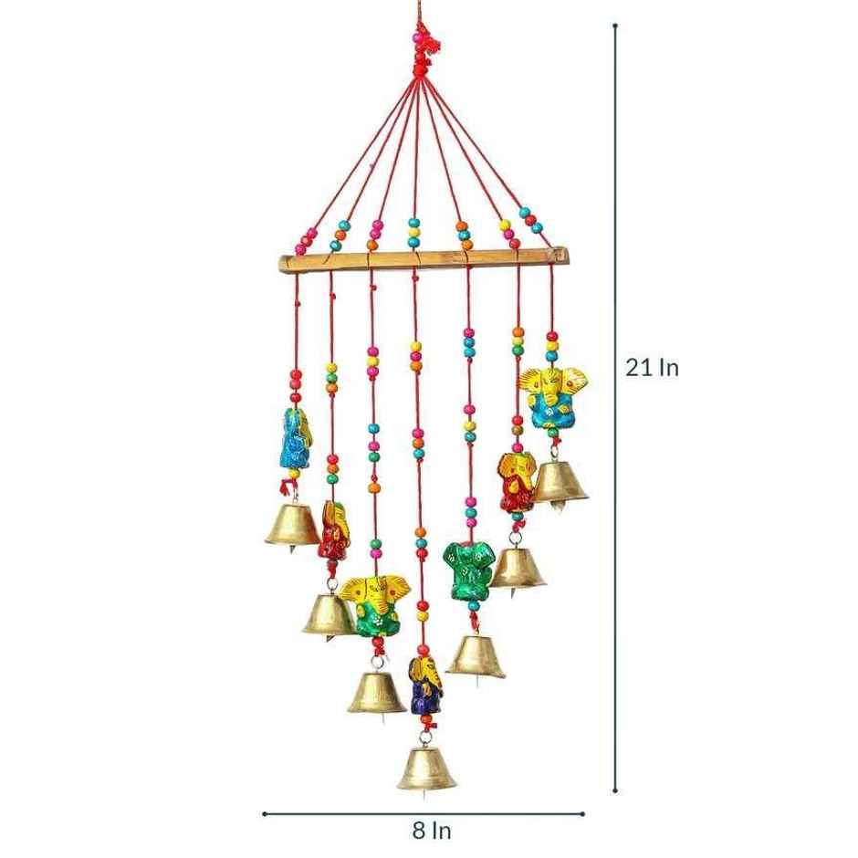 Casacraft Pepperfry Lord Ganesha Metal Unique Decorative Multicolor Positive Energy Hanging Bell
