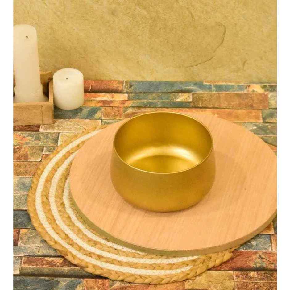 CasaCraft Pepperfry Tanner Gold Iron Planter Pot Round Decorative Rust-Resistant for Indoor Plants