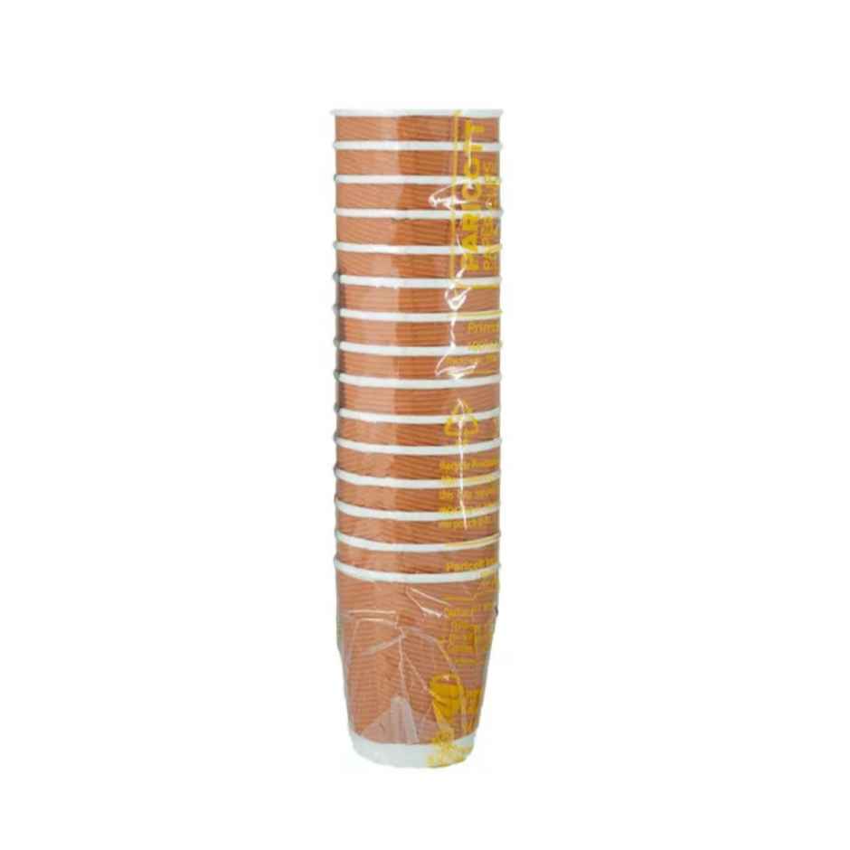 Disposable Rippled Paper Glass | 250 ml | Pack of 15 | Tempware