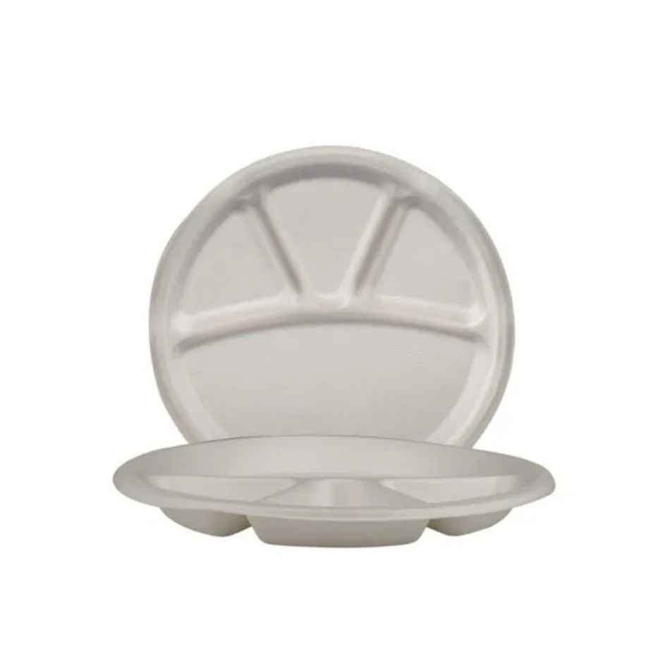 Disposable Bagasse Paper Plates | 4 Compartment | Tempware