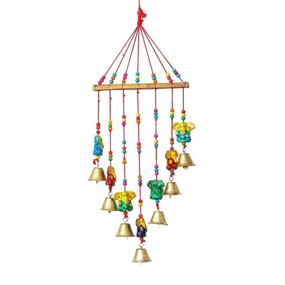 Casacraft Pepperfry Lord Ganesha Metal Unique Decorative Multicolor Positive Energy Hanging Bell