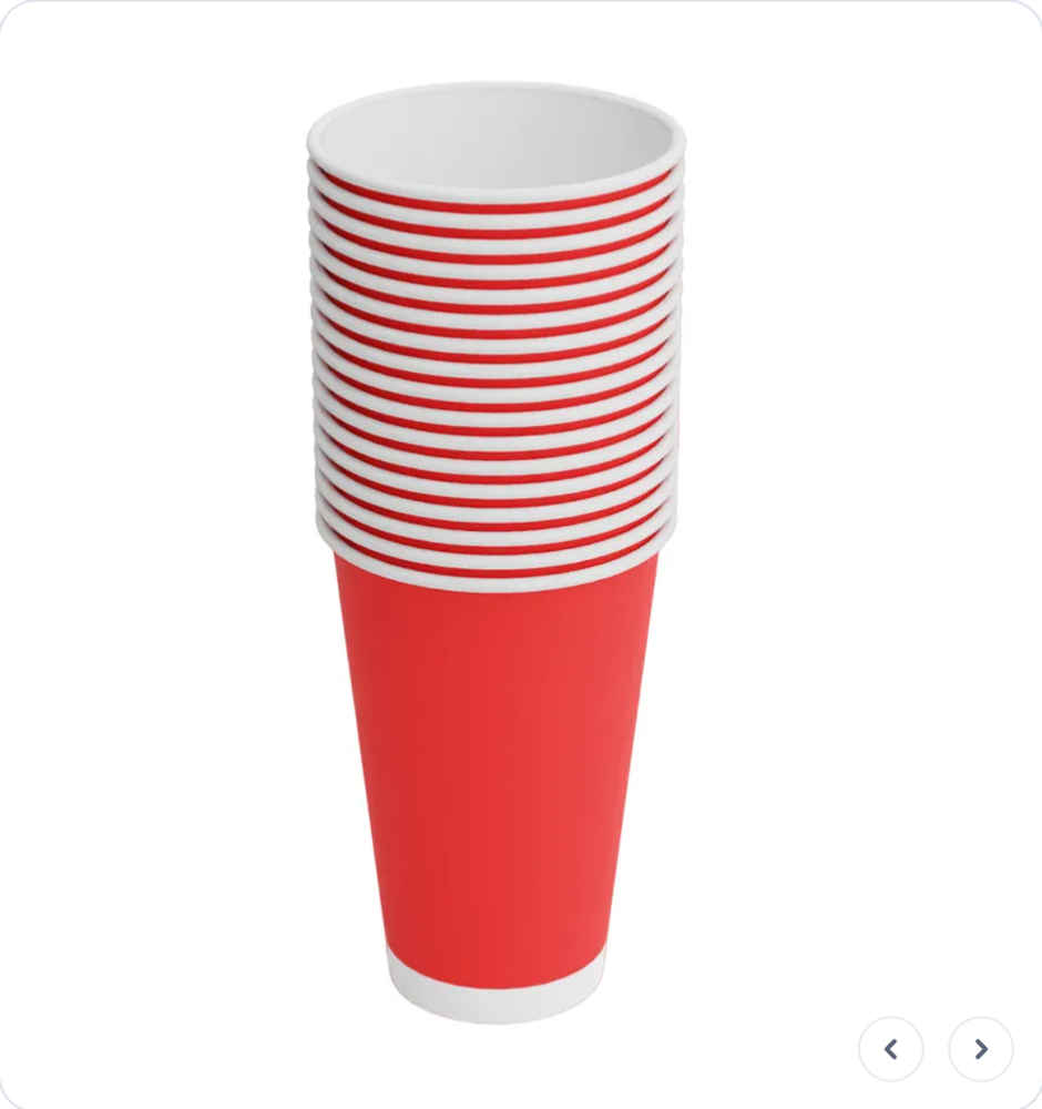 Beer Pong Disposable Glasses | 450 ml | Pack of 10 | Tempware