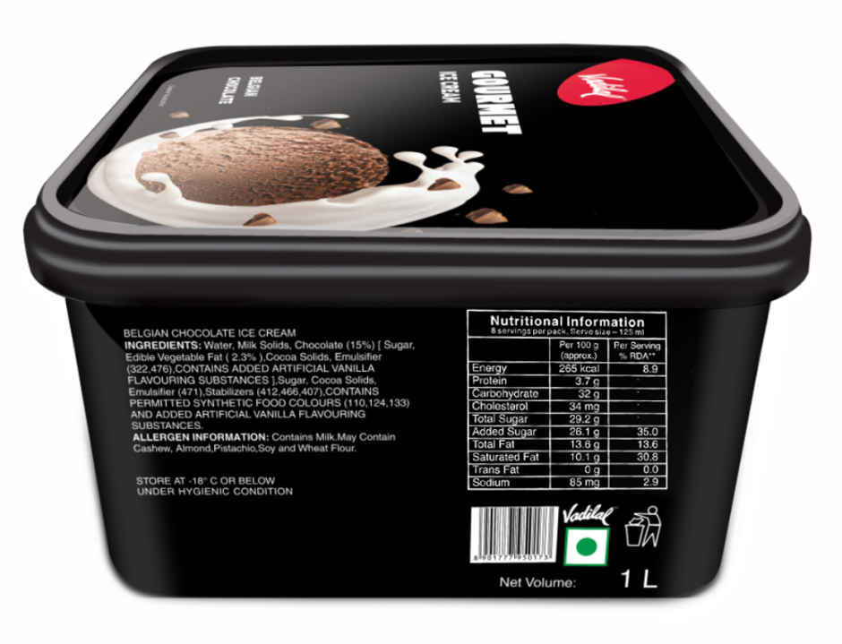 Vadilal Belgian Chocolate Ice Cream Tub