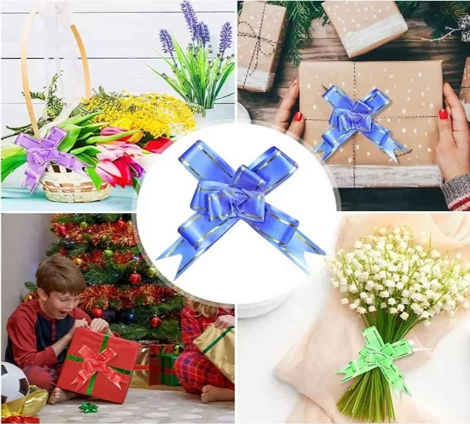 ABK Gift Bow Ribbon | 12 mm | Multicolour | 10 Pcs Pack