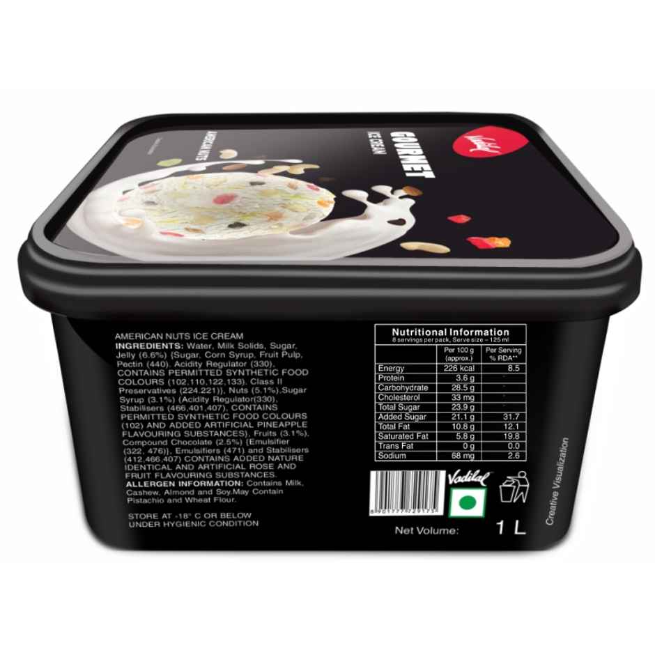 Vadilal American Nuts Ice Cream Tub | Creamy & Nutty