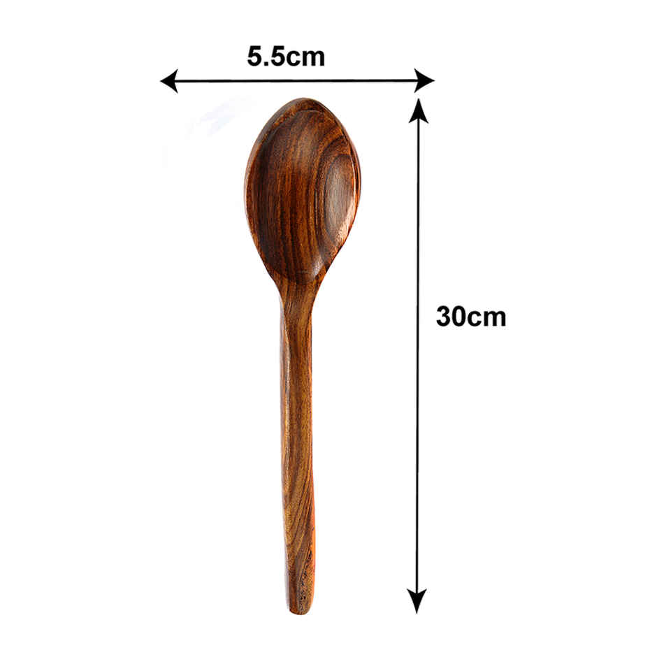Petals Wooden Spatula - Ladle/Serving/Cooking Spoon, 30cm Length
