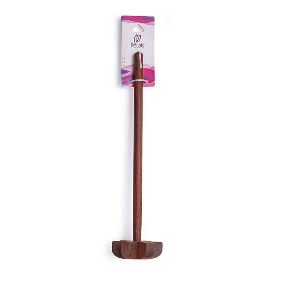 Petals Wooden Manual Churner Lassi Whisker Rawai Madhani Blender Tool - 26cm