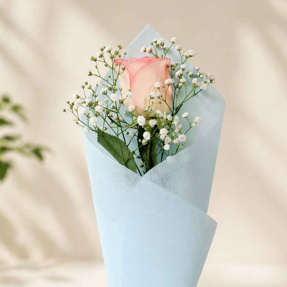 The Flora Single Pink Rose Bouquet